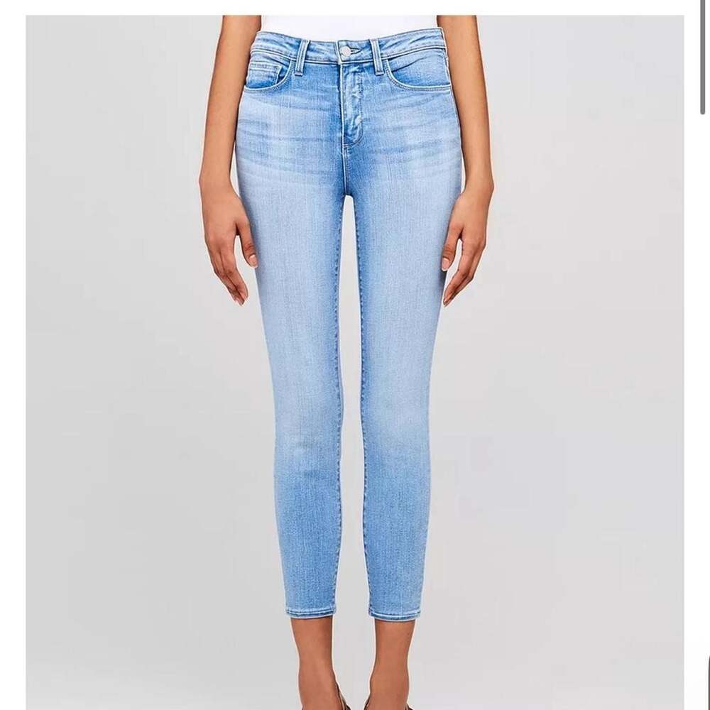 L'Agence High-Rise Ankle Skinny Jeans Light Wash Size 25